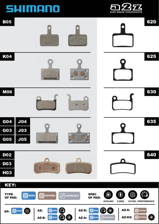 Brake Pad Resin Econo for Shimano XP-625/XP-620